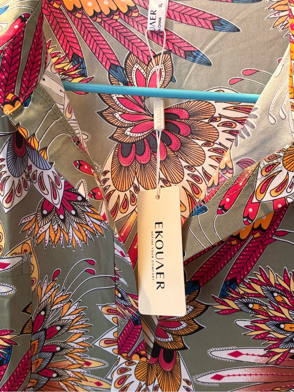 NWT Swim Cover-Up/ Dress/ Tunic Feather Prrint - Picture 3 of 7